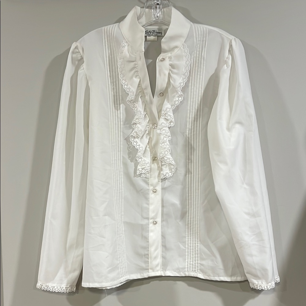 Lucky Winner - 14, white lace dress shirt - Picture 1 of 8